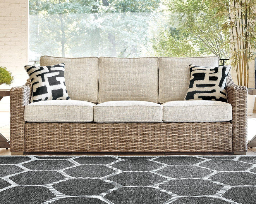 Beachcroft Outdoor Sofa, Lounge Chairs and Fire Pit - Abundant Home Collections