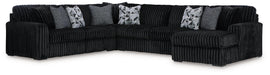 Midnight-Madness Sectional with Chaise - Abundant Home Collections