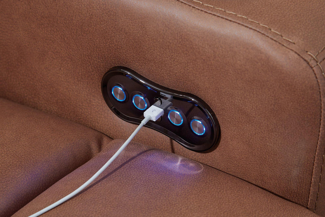 Clean-Slate Power Reclining Loveseat with Console - Abundant Home Collections