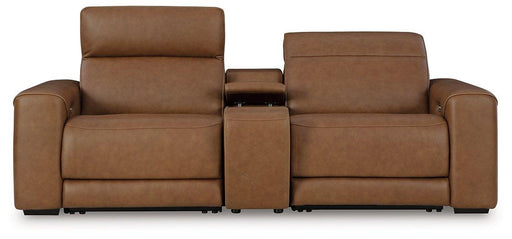 Magic Man Power Reclining Sectional Loveseat with Console - Abundant Home Collections