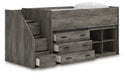Frandern Loft Bed with Bookcase and Drawer Storage - Abundant Home Collections