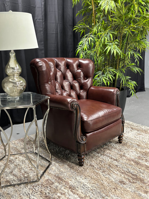 Brown Leather Chair - Abundant Home Collections