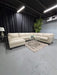 Hayward Leather Sectional (LAF Chaise in Vanilla) - Abundant Home Collections