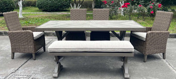 Laguna Heights Bench with Cushion - Abundant Home Collections