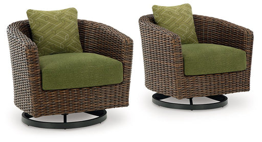 Horizon Hall Outdoor Swivel Lounge Chair with Cushion - Abundant Home Collections