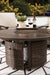 Paradise Trail Paradise Trail Fire Pit Table with 4 Nuvella Swivel Lounge Chairs - Abundant Home Collections