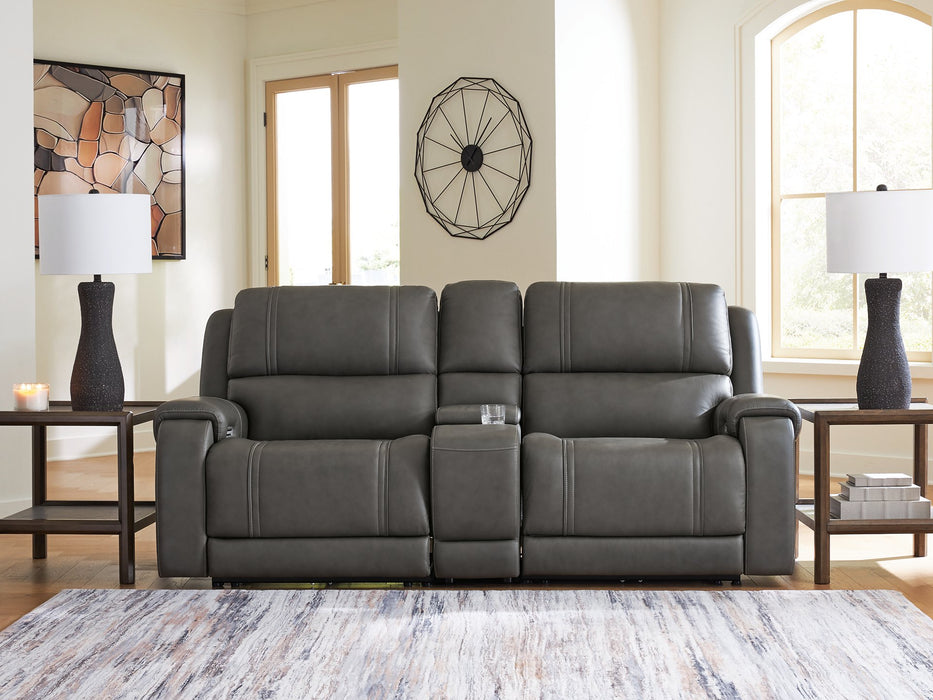 5Z - Pittson Power Reclining Sectional Loveseat with Console - Abundant Home Collections