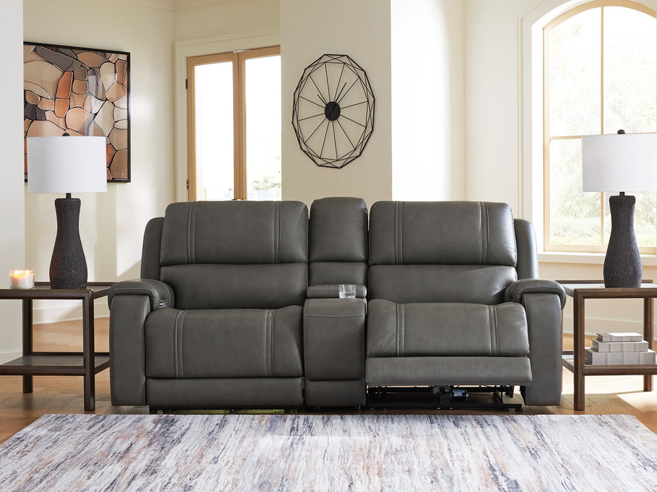 5Z - Pittson Power Reclining Sectional Loveseat with Console - Abundant Home Collections