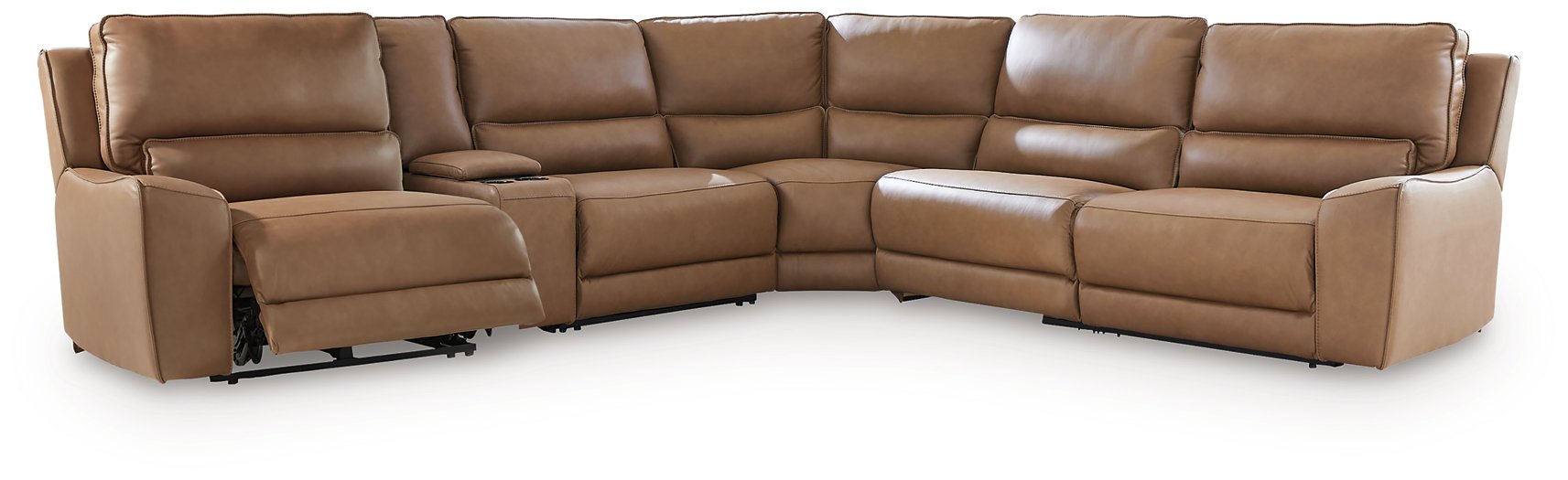 DeepWakes Reclining Sectional with Storage Console - Abundant Home Collections