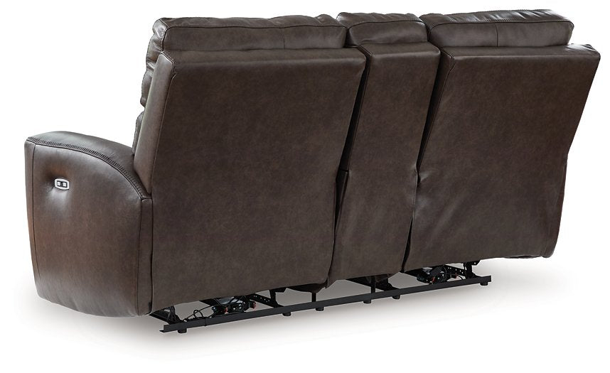 Crossplex Power Reclining Loveseat with Console - Abundant Home Collections