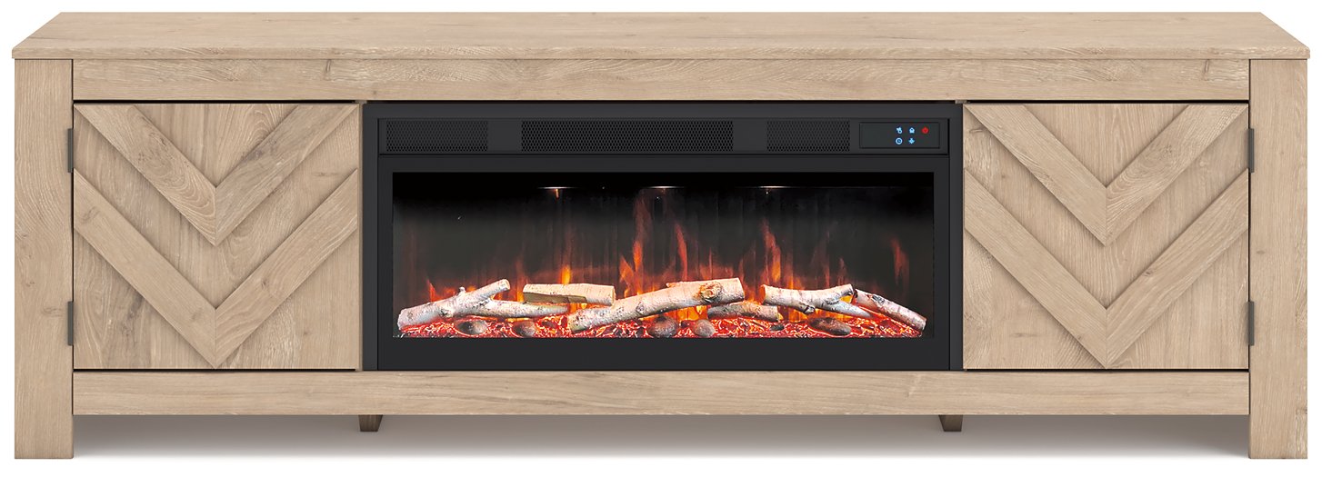 Cayboni 71" TV Stand with Electric Fireplace - Abundant Home Collections