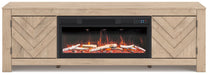 Cayboni 71" TV Stand with Electric Fireplace - Abundant Home Collections