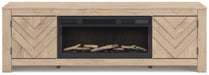 Cayboni 71" TV Stand with Electric Fireplace - Abundant Home Collections
