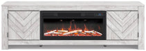 Cayboni 71" TV Stand with Electric Fireplace - Abundant Home Collections