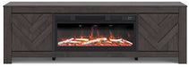 Cayboni 71" TV Stand with Electric Fireplace - Abundant Home Collections