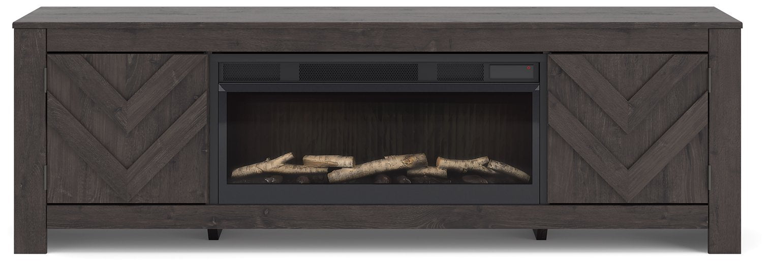 Cayboni 71" TV Stand with Electric Fireplace - Abundant Home Collections