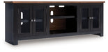 Wildenauer 76" TV Stand with Electric Fireplace - Abundant Home Collections