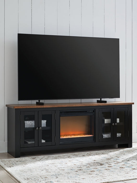 Wildenauer 76" TV Stand with Electric Fireplace - Abundant Home Collections