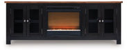 Wildenauer 76" TV Stand with Electric Fireplace - Abundant Home Collections