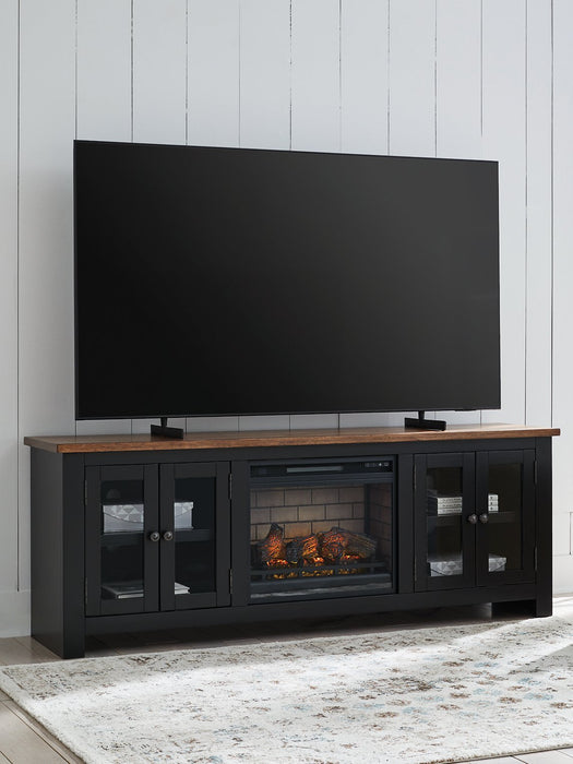 Wildenauer 76" TV Stand with Electric Fireplace - Abundant Home Collections
