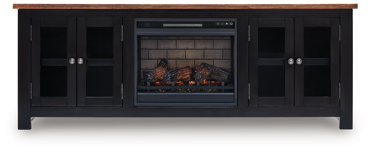 Wildenauer 76" TV Stand with Electric Fireplace - Abundant Home Collections