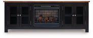 Wildenauer 76" TV Stand with Electric Fireplace - Abundant Home Collections